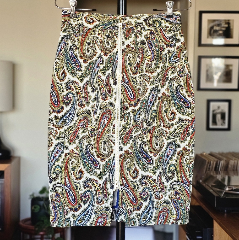 Diane Von Furstenberg Paisley Print Women's Midi Pencil Skirt